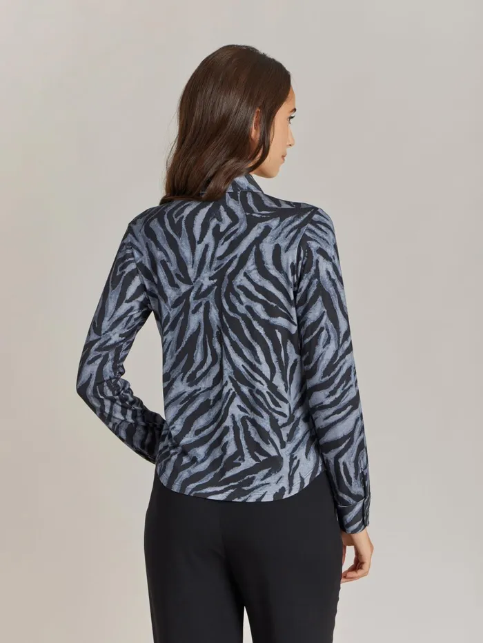 Agns B Tops and Shirts Women Grey Jersey Zebra Print Boys Boys Shirt