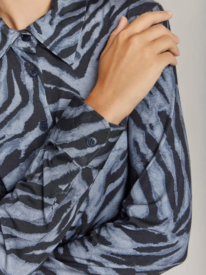 Agns B Tops and Shirts Women Grey Jersey Zebra Print Boys Boys Shirt