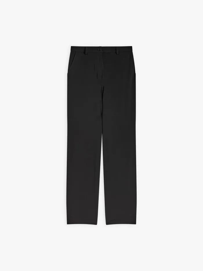 Agns B Trousers and Jeans Women Black Crpe Jersey Boy Trousers