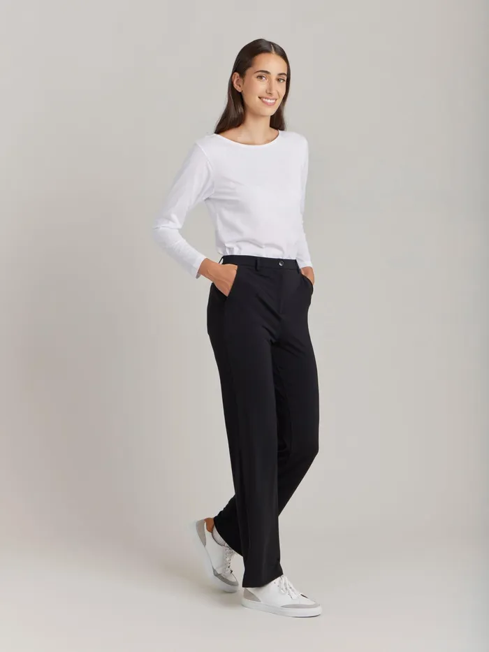 Agns B Trousers and Jeans Women Black Crpe Jersey Boy Trousers