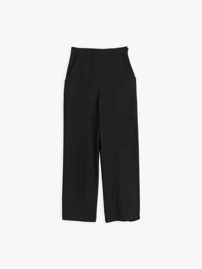 Agns B Trousers and Jeans Women Black Neola Straight Trousers Polyester