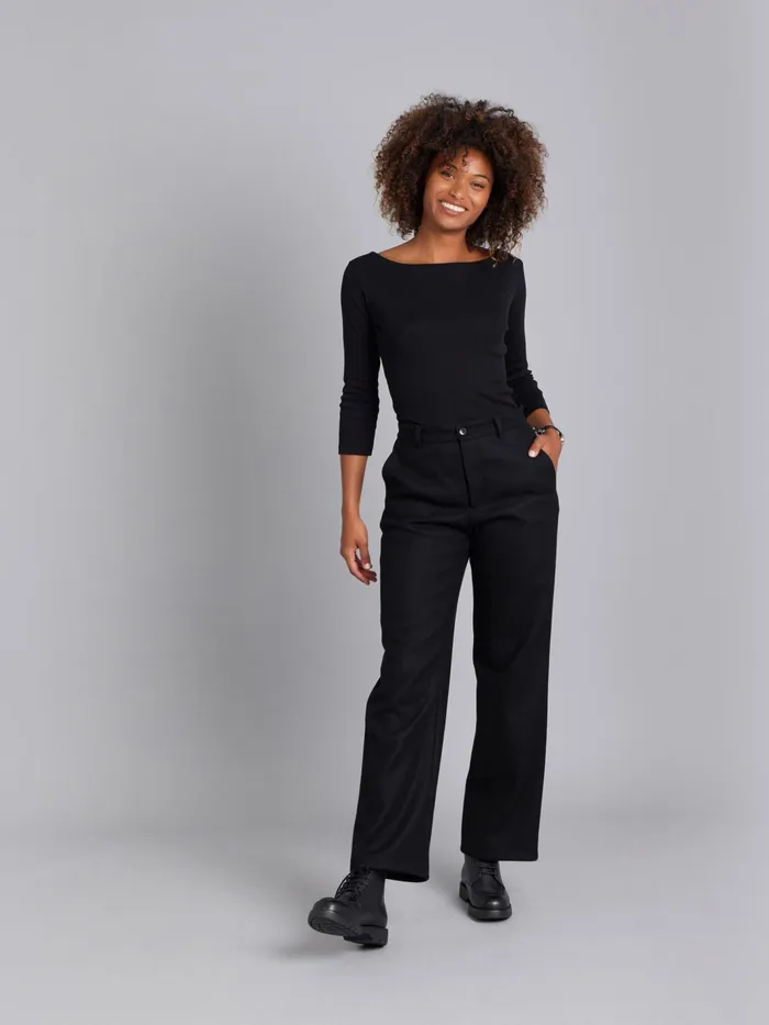 Agns B Trousers and Jeans Women Black Wool Glen Trousers