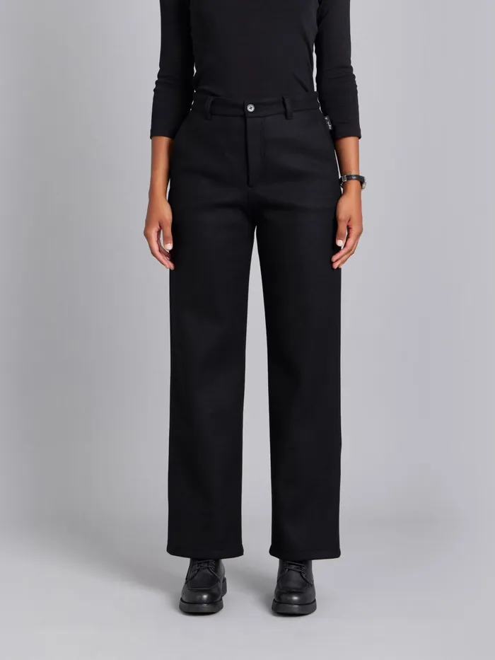 Agns B Trousers and Jeans Women Black Wool Glen Trousers