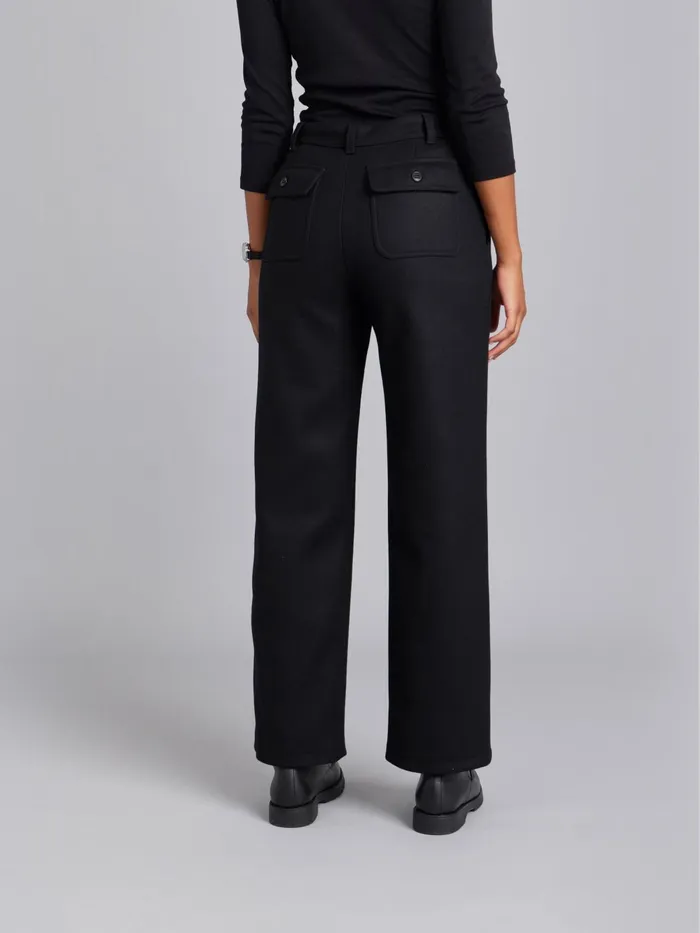Agns B Trousers and Jeans Women Black Wool Glen Trousers