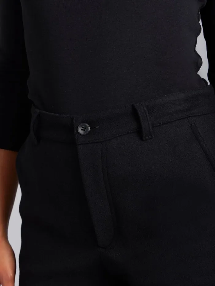 Agns B Trousers and Jeans Women Black Wool Glen Trousers