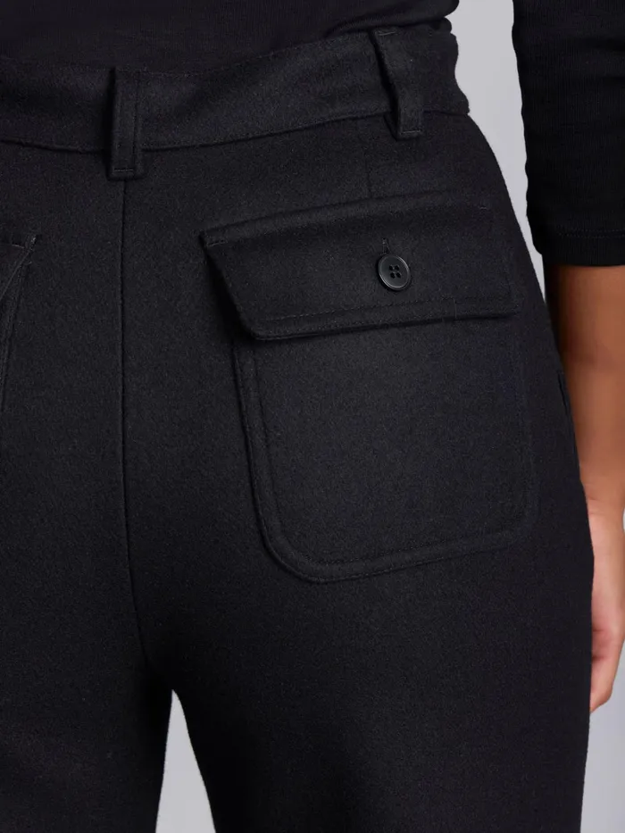 Agns B Trousers and Jeans Women Black Wool Glen Trousers