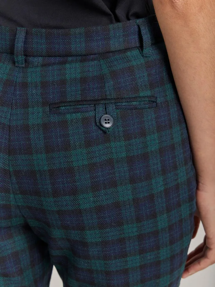 Agns B Trousers and Jeans Women Green Wool Checked Fergie Trousers
