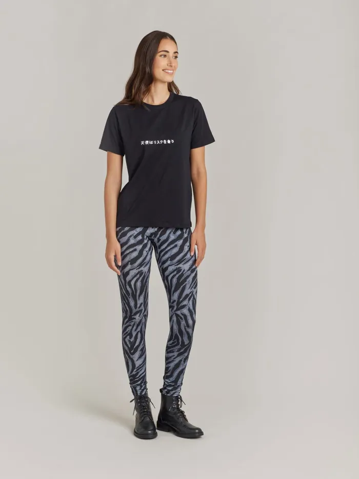 Agns B Trousers and Jeans Women Grey Jersey Zebra Print Jericho Trousers