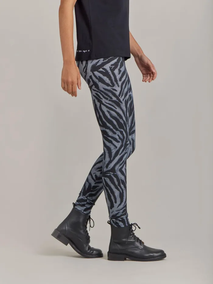 Agns B Trousers and Jeans Women Grey Jersey Zebra Print Jericho Trousers