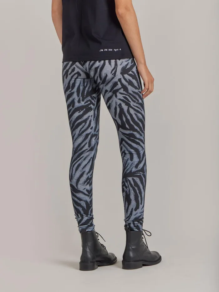 Agns B Trousers and Jeans Women Grey Jersey Zebra Print Jericho Trousers