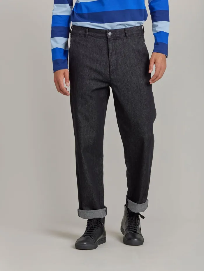 Agns B Trousers Men Black Cotton Trousers