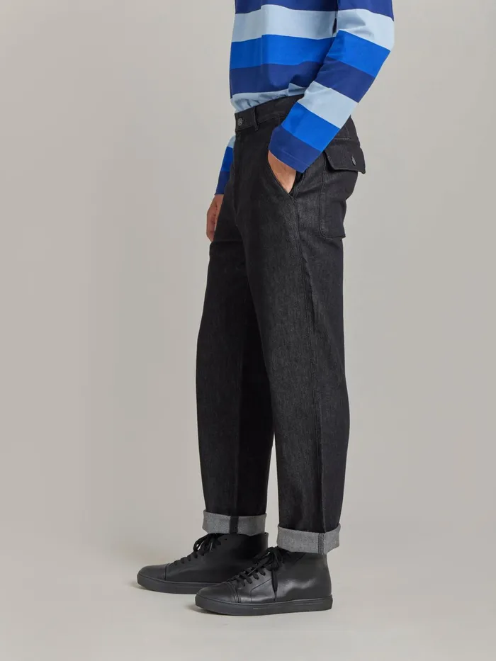 Agns B Trousers Men Black Cotton Trousers