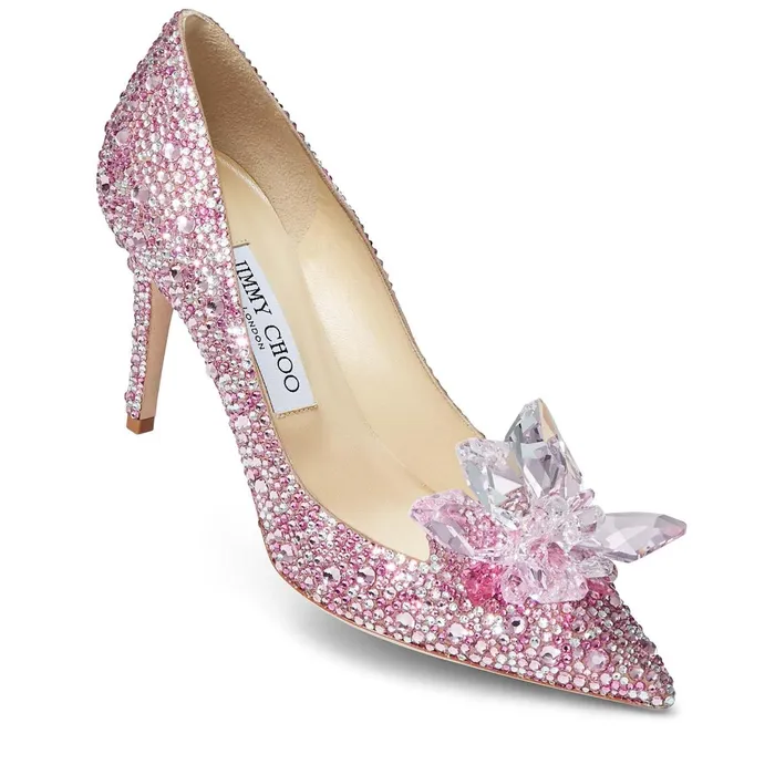 Alia Rose Mix Suede And Crystal Covered Pointy Toe Pumps Rose Mix Women JIMMY CHOO Pumps