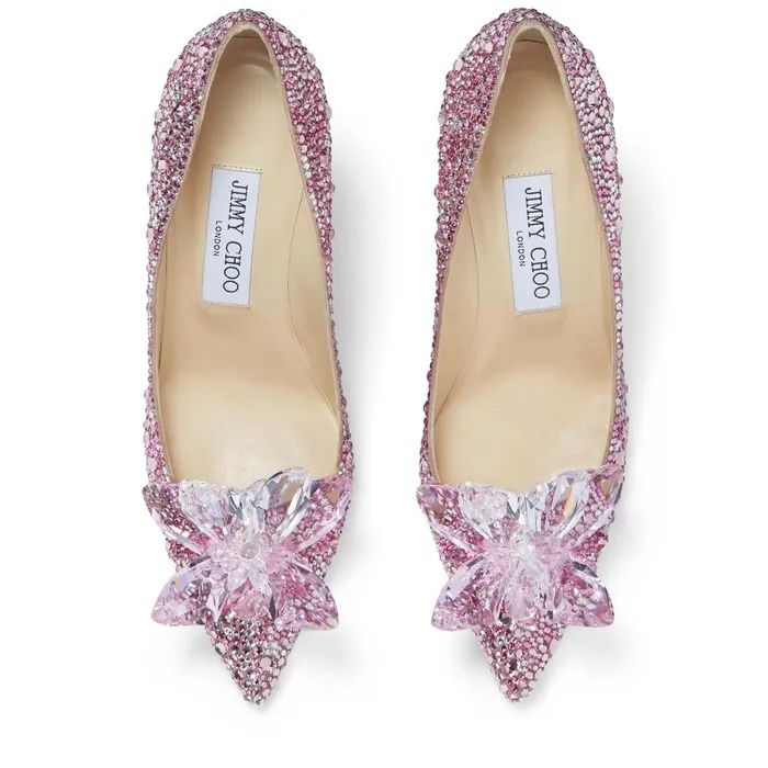 Alia Rose Mix Suede And Crystal Covered Pointy Toe Pumps Rose Mix Women JIMMY CHOO Pumps