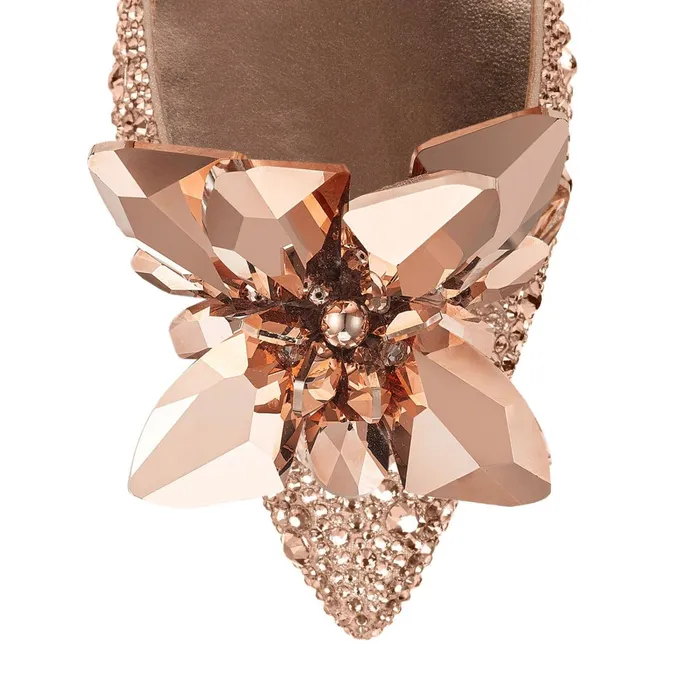 Allure Rose Gold Crystal Covered Pointy Toe Pumps Rose Gold Women JIMMY CHOO Pumps