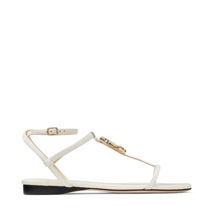 Alodie Flat Latte Nappa And Patent Leather Flat Sandals Latte Women JIMMY CHOO Flats Alodie Flat Latte Nappa And Patent Leather Flat Sandals Latte Women JIMMY CHOO Flats