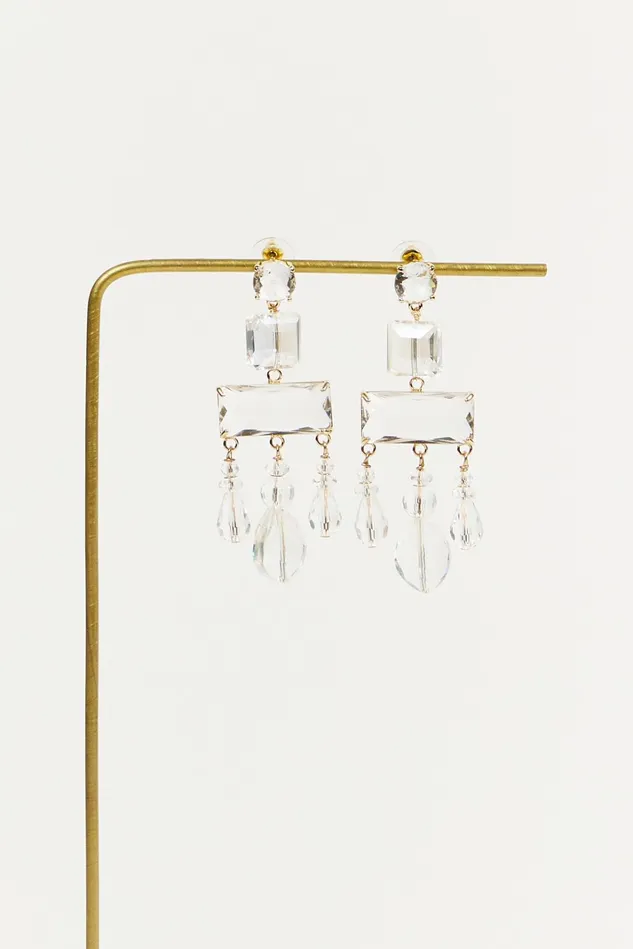 Altar039d State 18K Gold Crystal Statement Earrings Women Jewelry