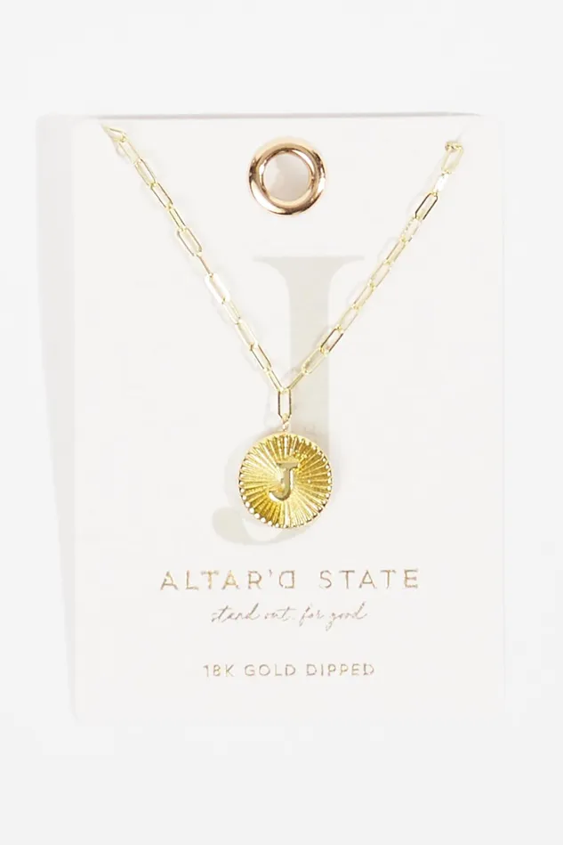 Altar039d State 18K Gold Paperclip Burst Monogram Pendant Necklace 8211 J Women Jewelry