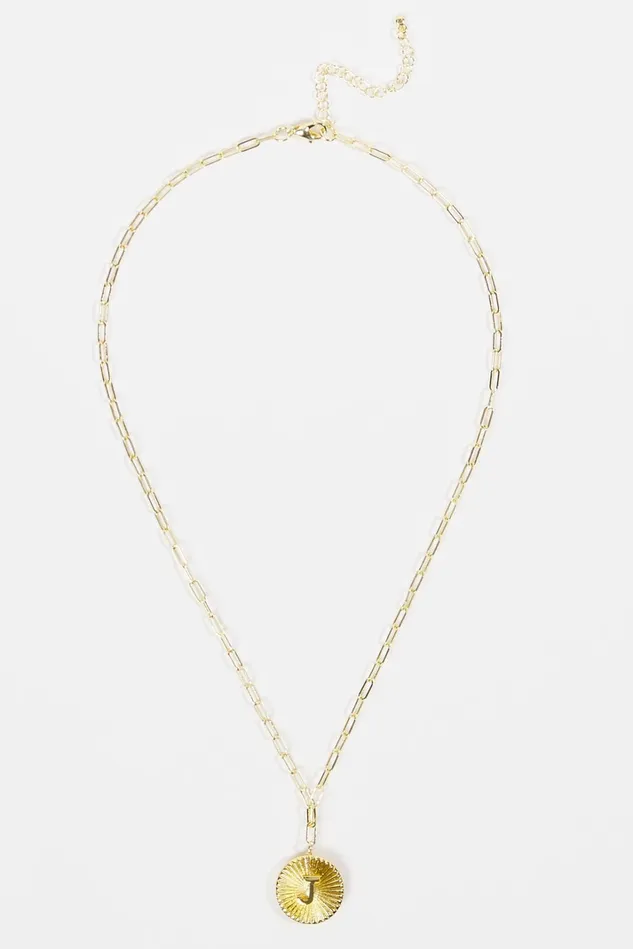 Altar039d State 18K Gold Paperclip Burst Monogram Pendant Necklace 8211 J Women Jewelry