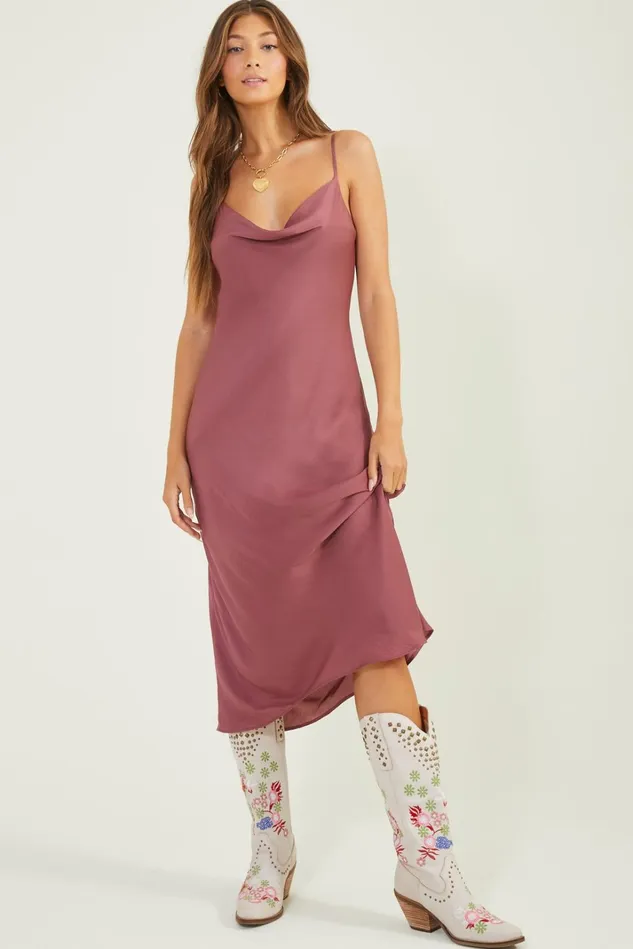 Altar039d State Blythe Satin Slip Midi Dress Women Maxi Midi