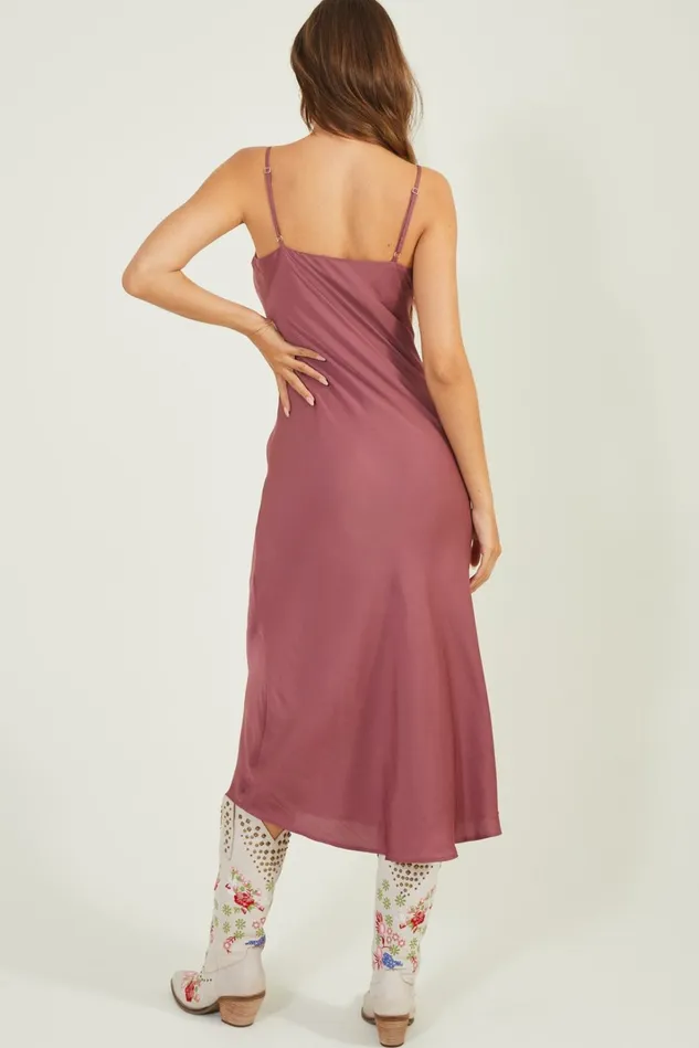 Altar039d State Blythe Satin Slip Midi Dress Women Maxi Midi