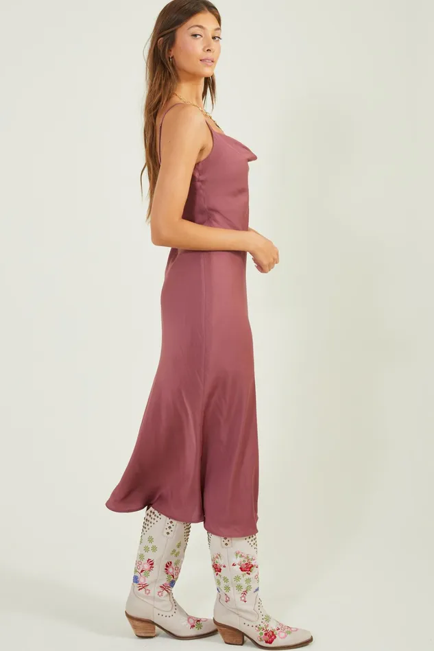 Altar039d State Blythe Satin Slip Midi Dress Women Maxi Midi
