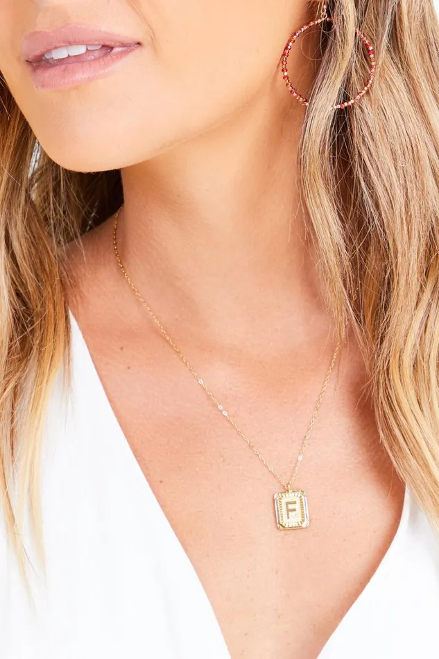 Altar039d State Burst Tag Monogram Necklace 8211 F Women Jewelry
