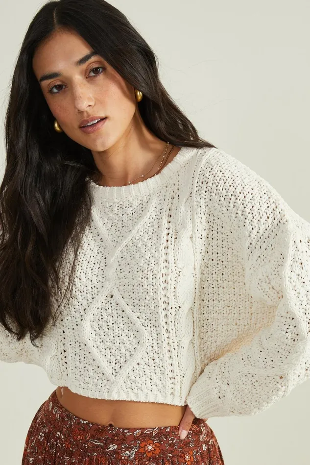 Altar039d State Cambria Chenille Cropped Sweater Women Sweaters