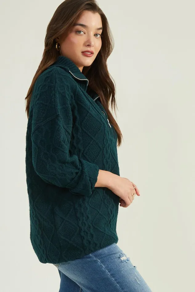Altar039d State Camellia Quarter Zip Tunic Sweater Women Sweaters