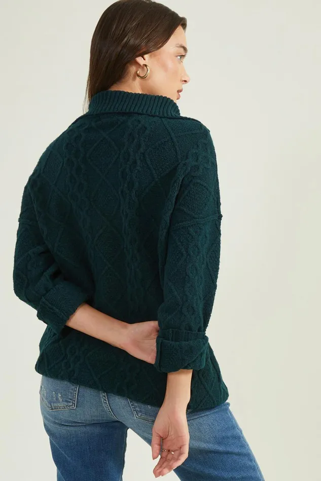 Altar039d State Camellia Quarter Zip Tunic Sweater Women Sweaters
