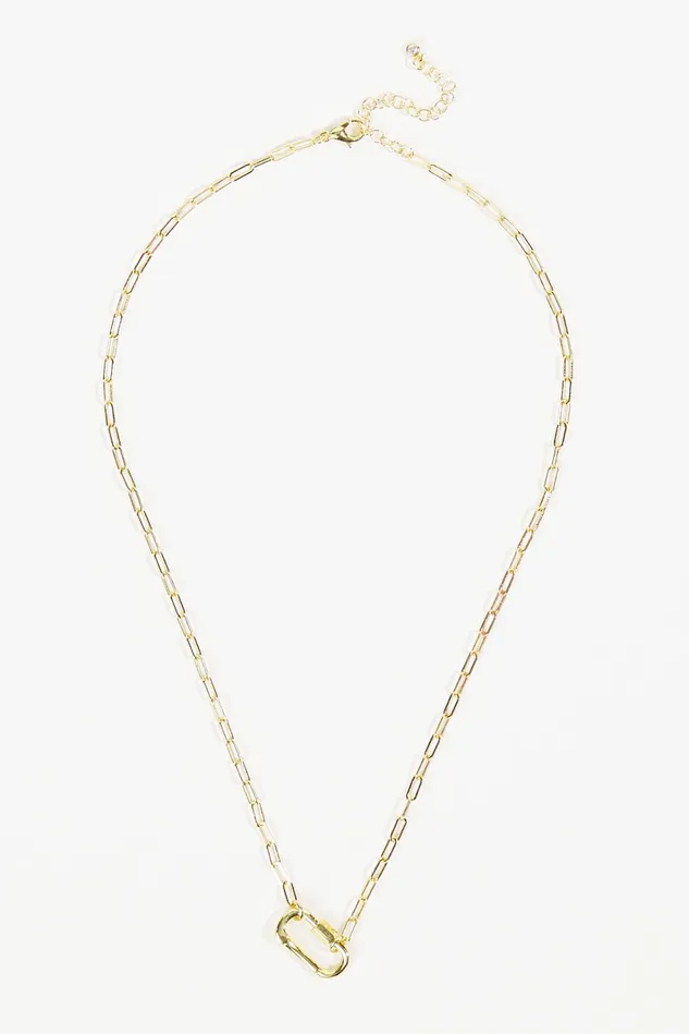 Altar039d State Carabiner Chain Link Necklace Women Jewelry