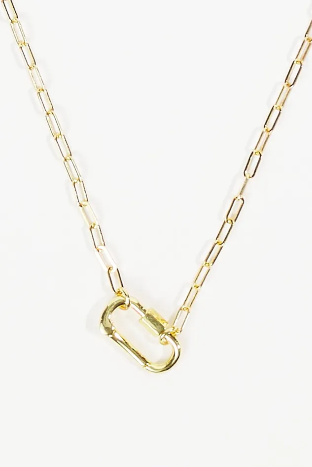 Altar039d State Carabiner Chain Link Necklace Women Jewelry