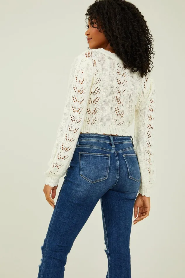 Altar039d State Chloe Pointelle Sweater Women Sweaters
