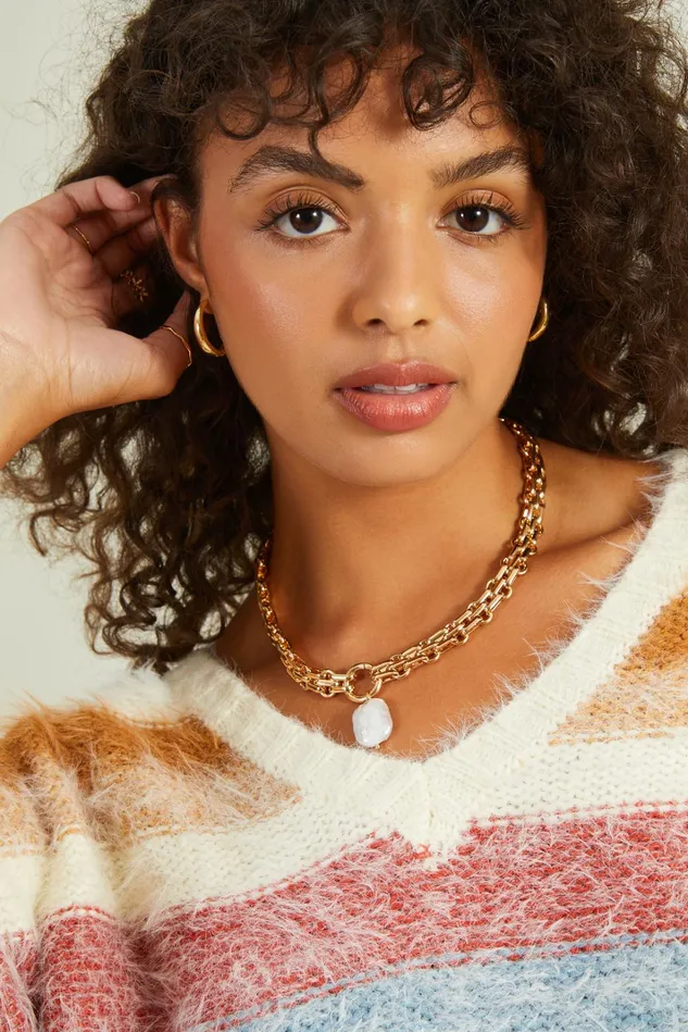 Altar039d State Chunky Pearl Pendant Necklace Women Jewelry
