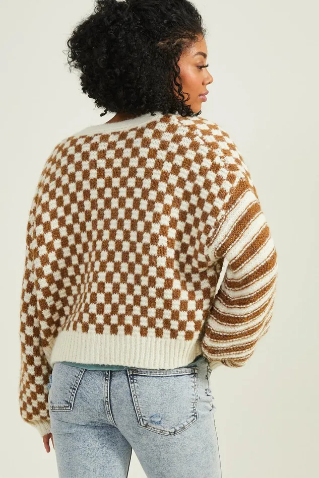 Altar039d State Claudia Checkered Cardigan Women Cardigans