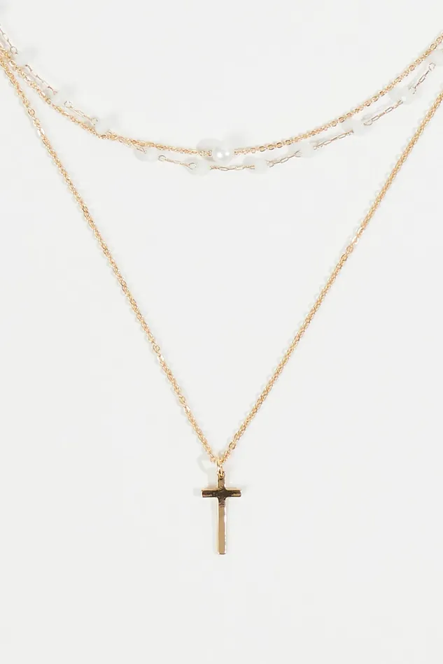 Altar039d State Dainty Glass Bead Pendant Layered Necklace Women Jewelry