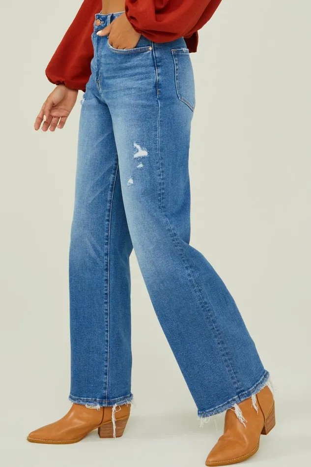 Altar039d State Donna Frayed Straight Leg Jeans Women Jeans