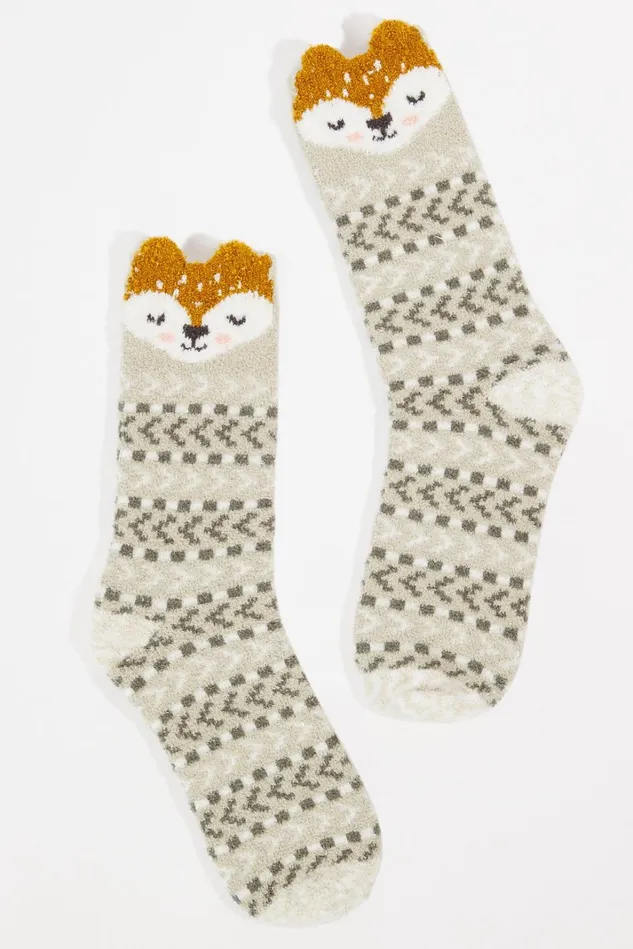Altar039d State Fox Trim Cozy Socks Women Socks