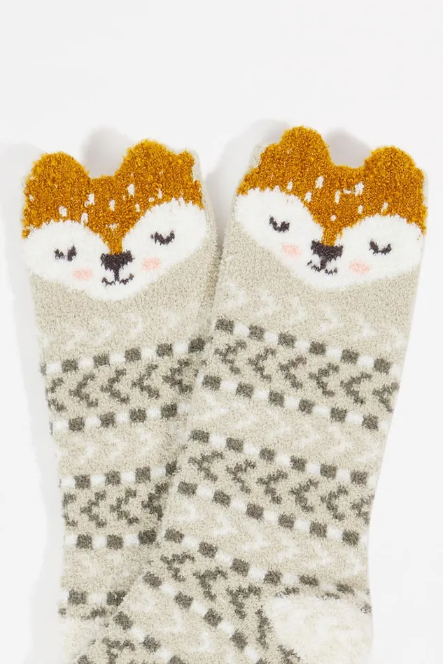 Altar039d State Fox Trim Cozy Socks Women Socks