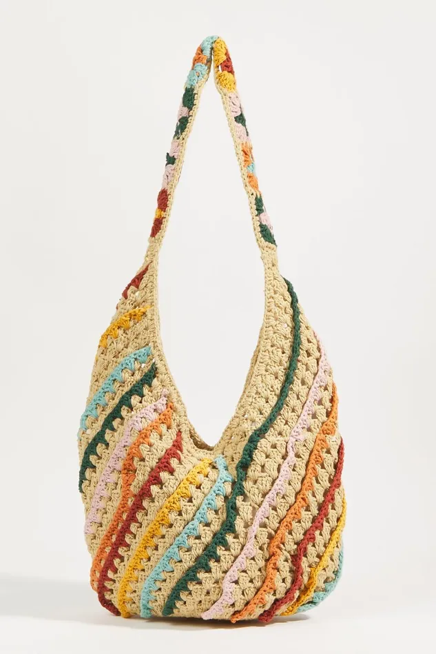 Altar039d State Grenada V Stripe Crochet Shoulder Tote Women Handbags