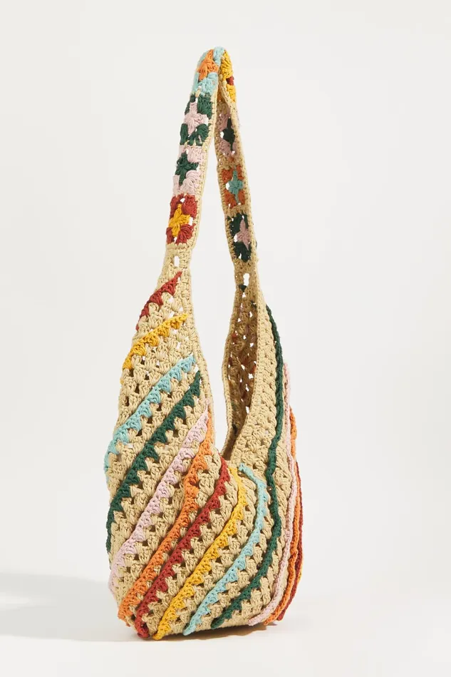 Altar039d State Grenada V Stripe Crochet Shoulder Tote Women Handbags