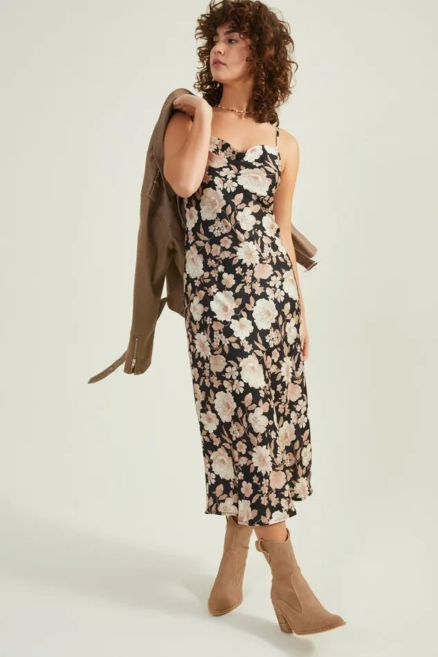 Altar039d State Iyla Satin Midi Dress Women Casual