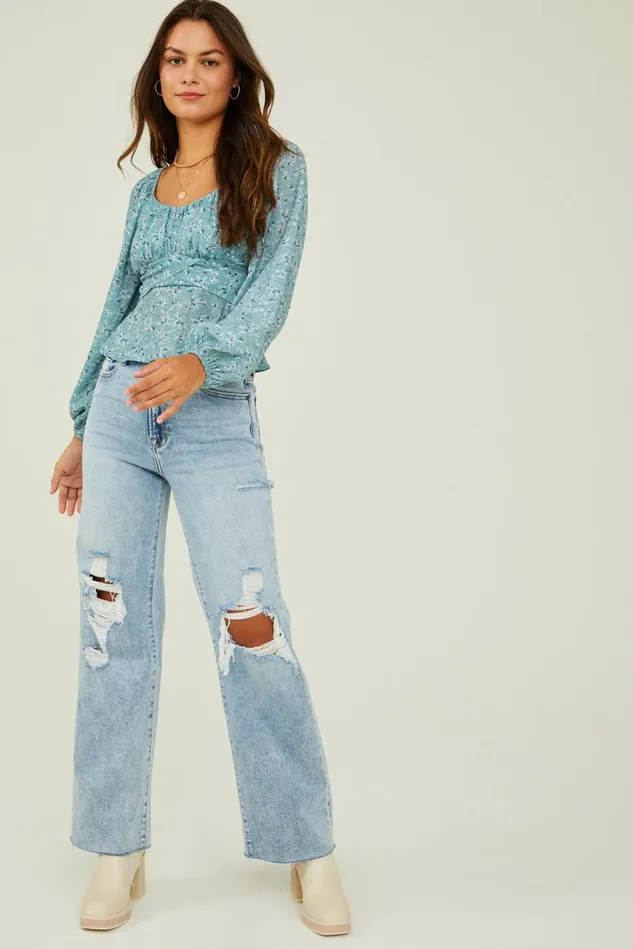 Altar039d State Karina Floral Tie Back Top Women Blouses