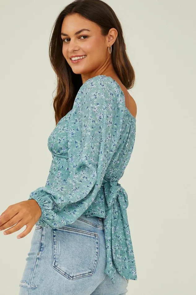 Altar039d State Karina Floral Tie Back Top Women Blouses