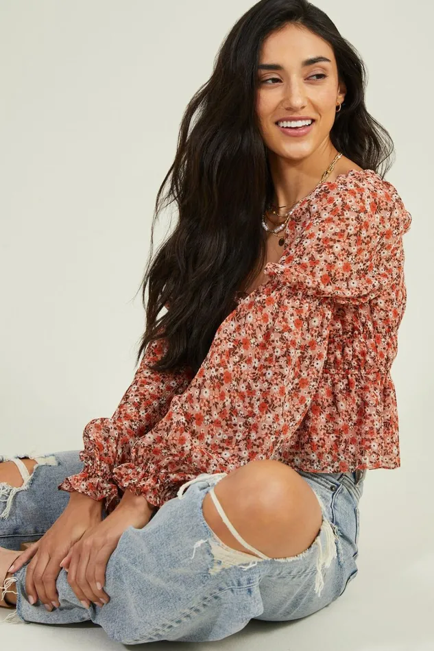 Altar039d State Karly Floral Top Women Blouses