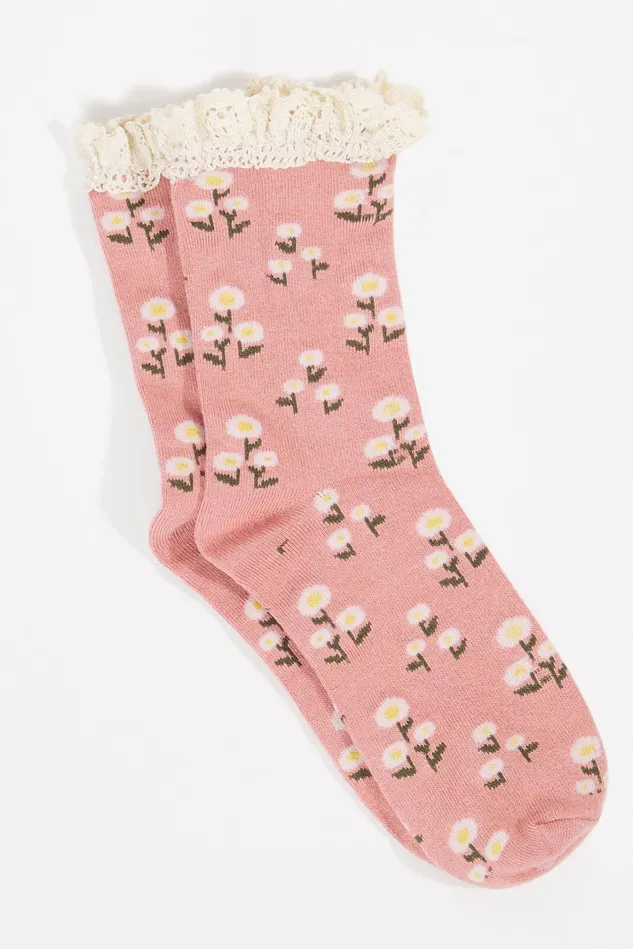 Altar039d State Lace Trim Crew Socks Women Socks