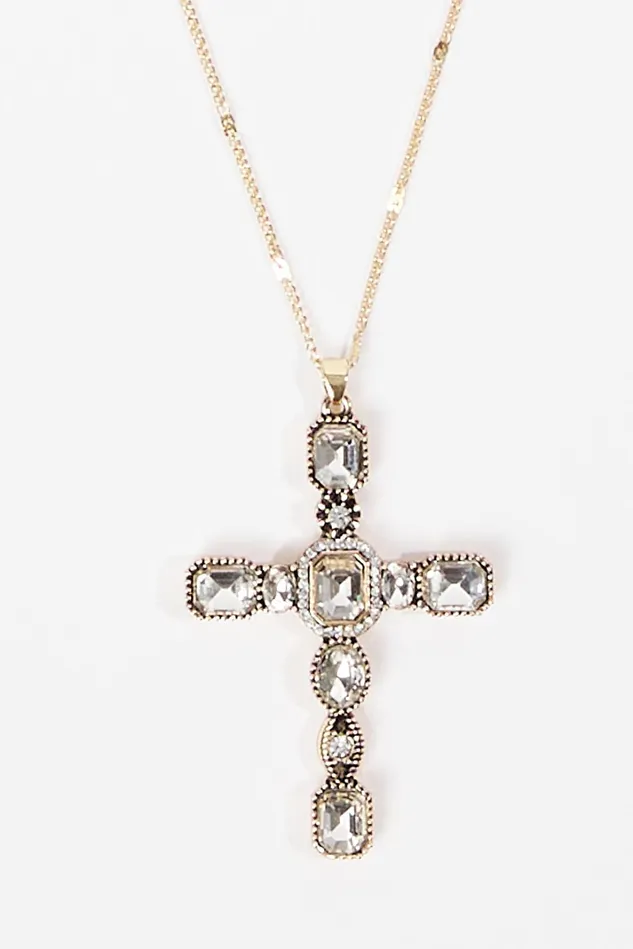 Altar039d State Large Jewel Cross Pendant Statement Necklace Women Jewelry