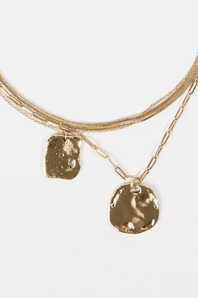 Altar039d State Large Stone Pendant Layered Necklace Women Jewelry