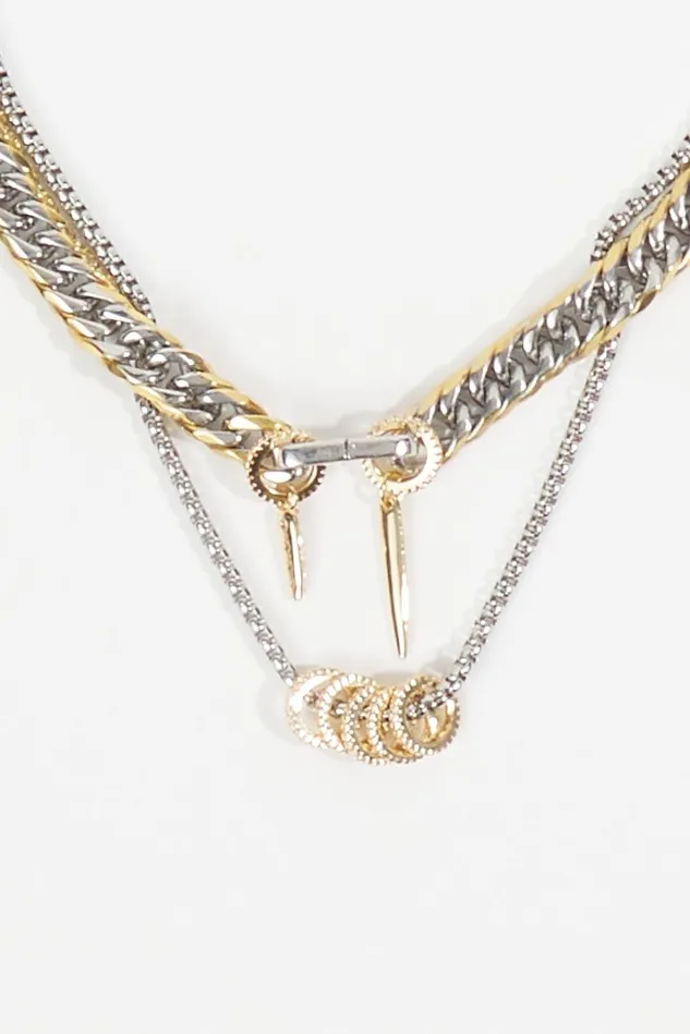 Altar039d State Layered Curb Chain Charm Necklace Women Jewelry