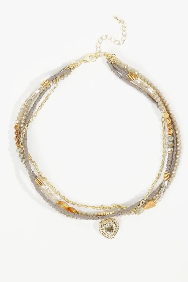 Altar039d State Layered Stone Bead Necklace Women Jewelry